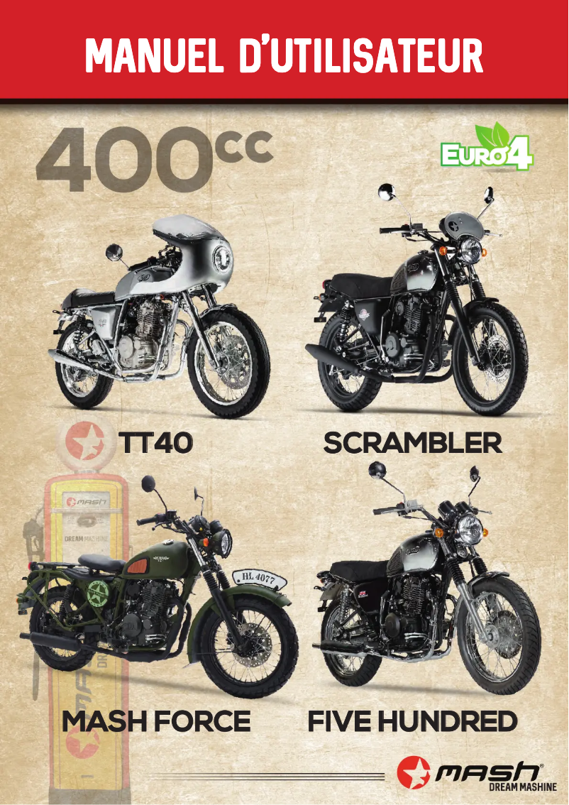 Página 1 del manual Manual de usuario Mash Five Hundred 400cc (2020)