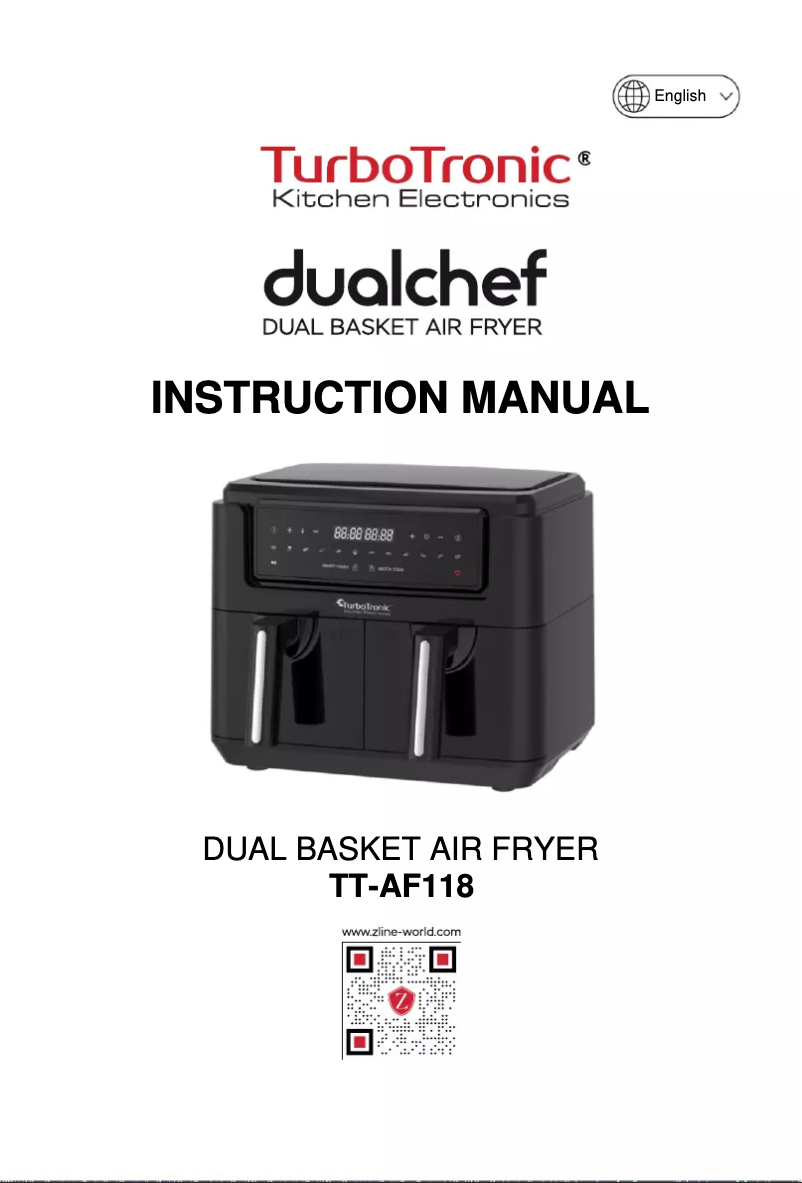 Page 1 de la notice Manuel utilisateur TurboTronic Dualchef TT-AF118