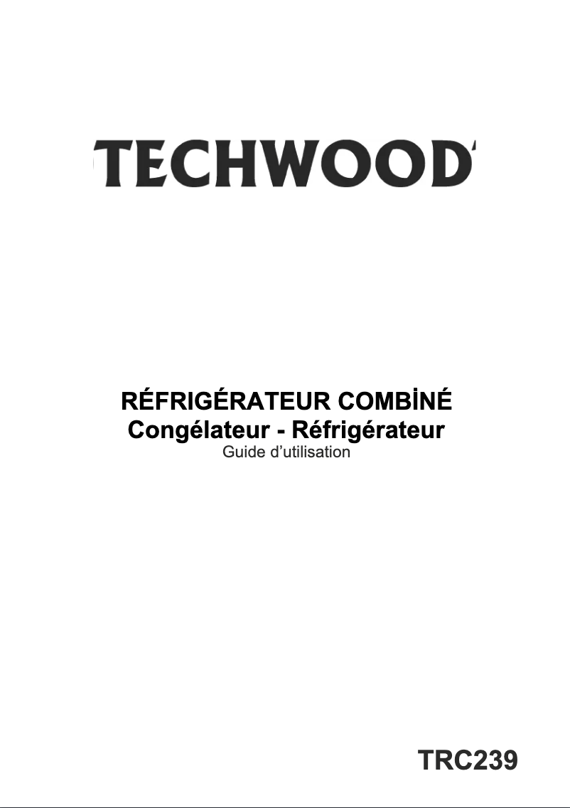 Page 1 de la notice Manuel utilisateur Techwood TRC239