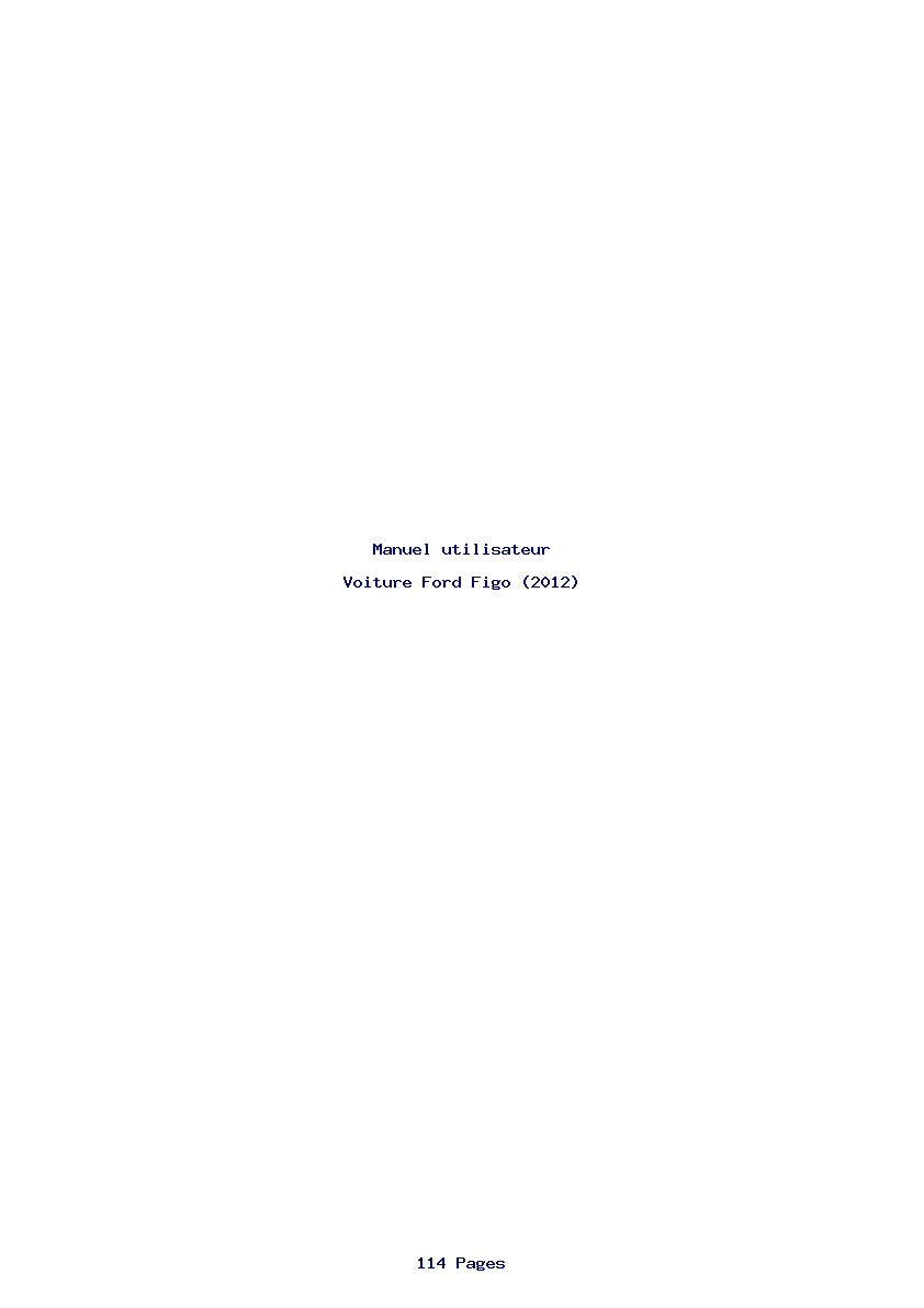 Page 1 de la notice Manuel utilisateur Ford Figo (2012)