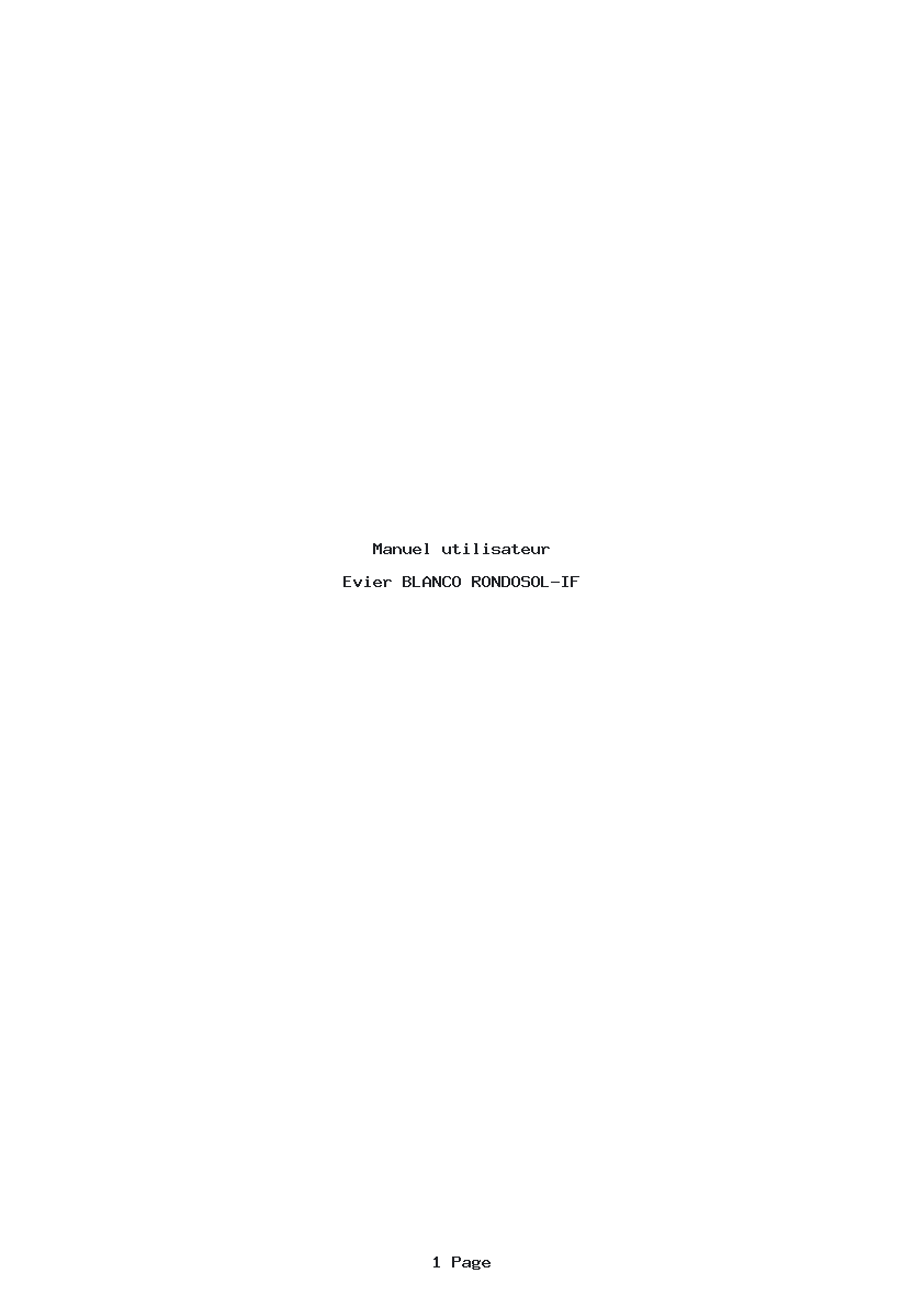 Page 1 de la notice Manuel utilisateur BLANCO RONDOSOL-IF