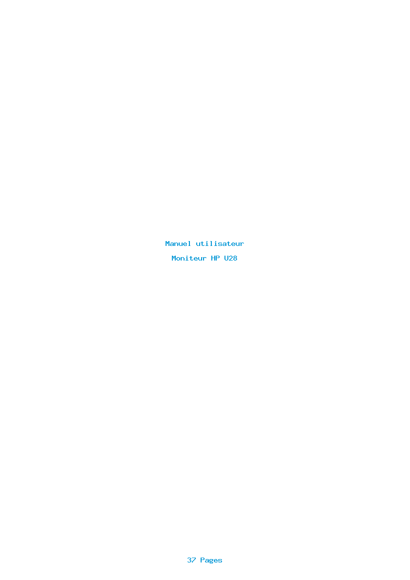 Page 1 de la notice Manuel utilisateur HP U28
