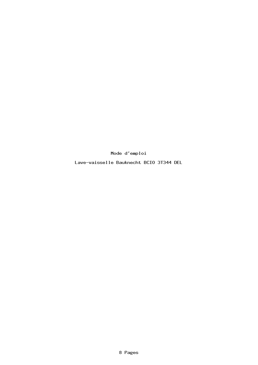 Page 1 de la notice Mode d'emploi Bauknecht BCIO 3T344 DEL