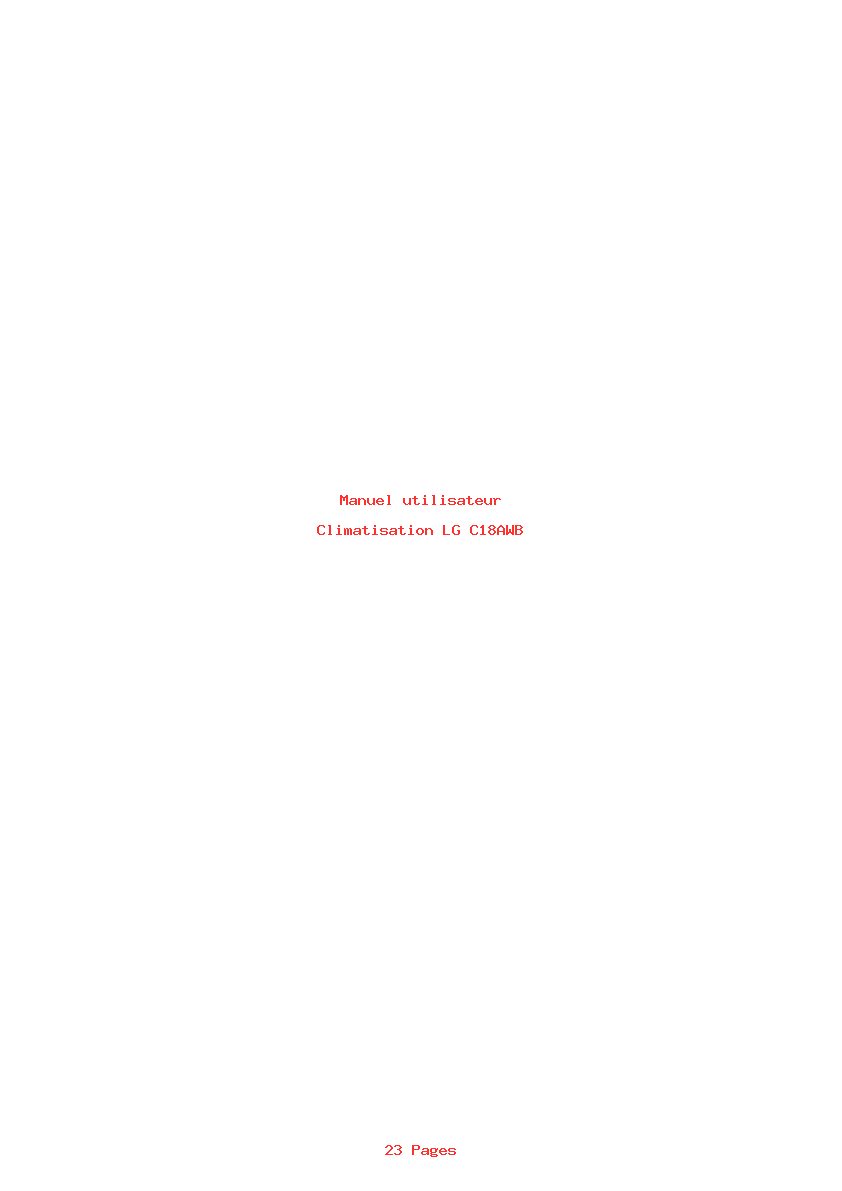Page 1 de la notice Manuel utilisateur LG C18AWB