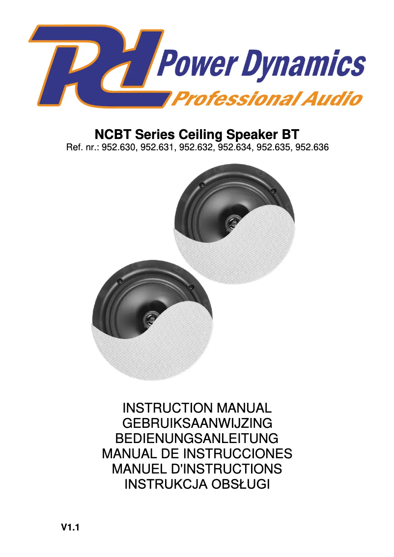 Page 1 de la notice Manuel utilisateur Power Dynamics NCBT8