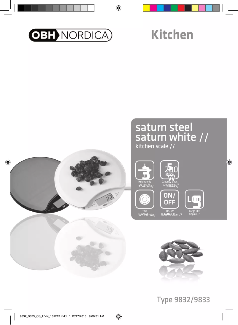 Page 1 de la notice Manuel utilisateur OBH Nordica Saturn Steel 9832