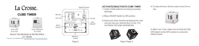 Page 1 of the manual User Manual La Crosse Technology 919-186-30BK