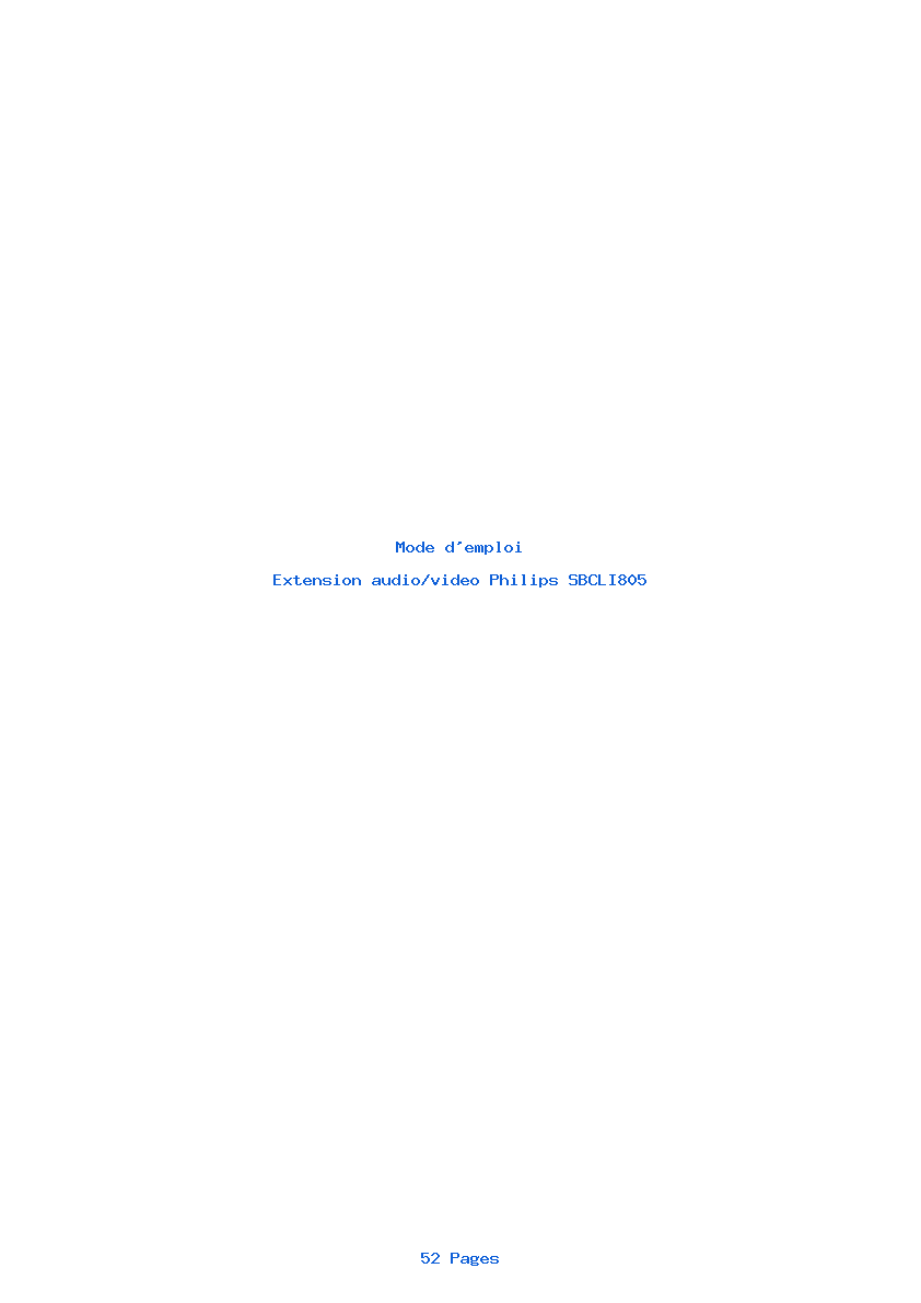 Page 1 de la notice Mode d'emploi Philips SBCLI805