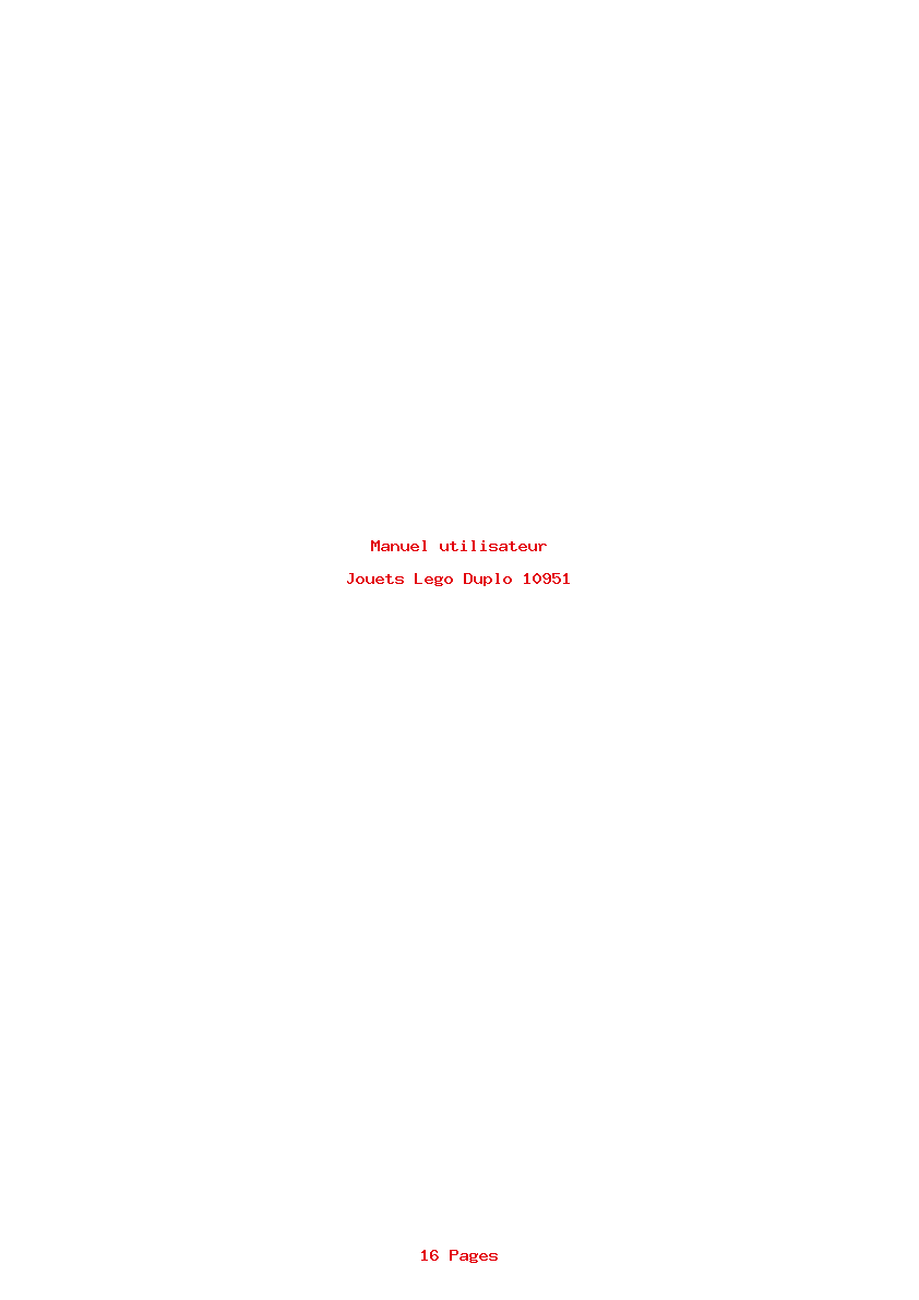 Page 1 de la notice Manuel utilisateur Lego Duplo 10951