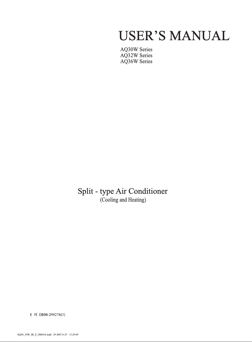 Página 1 del manual Manual de usuario Samsung AQ32WCX