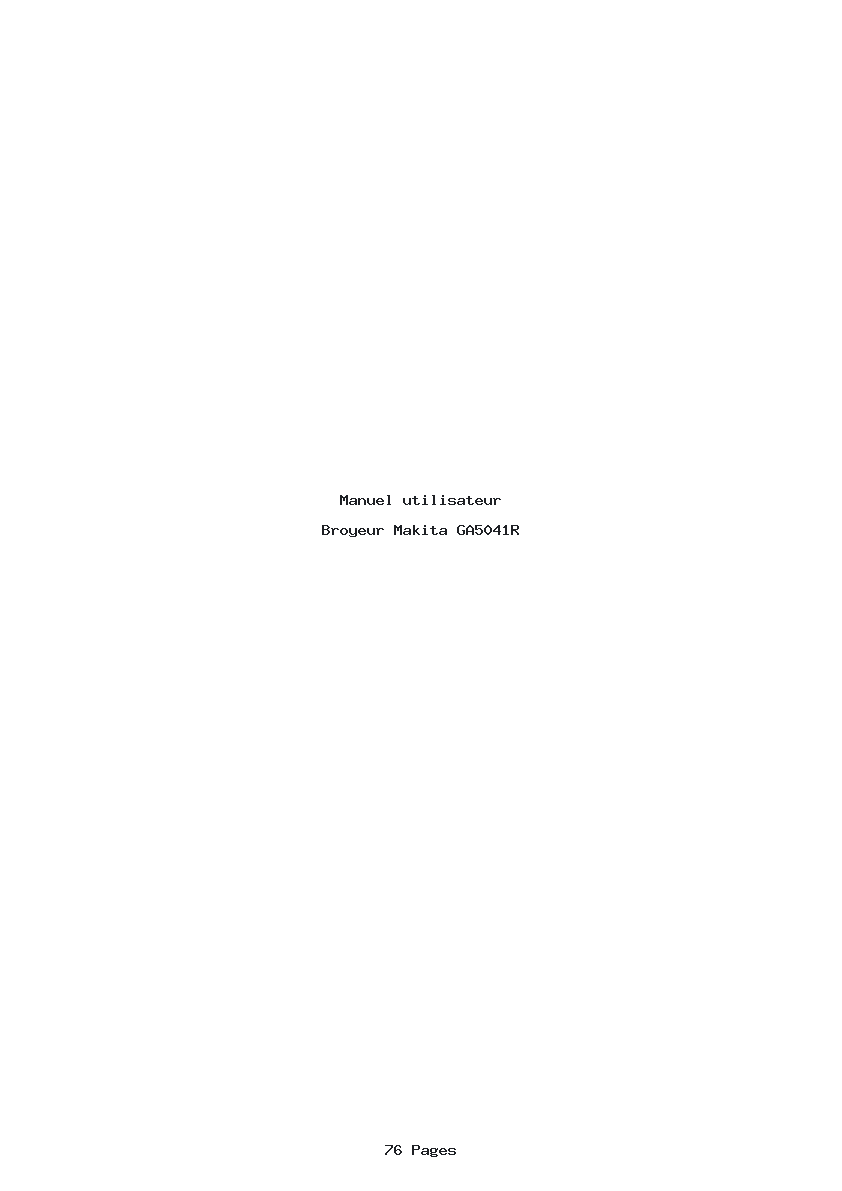 Page 1 de la notice Manuel utilisateur Makita GA5041R