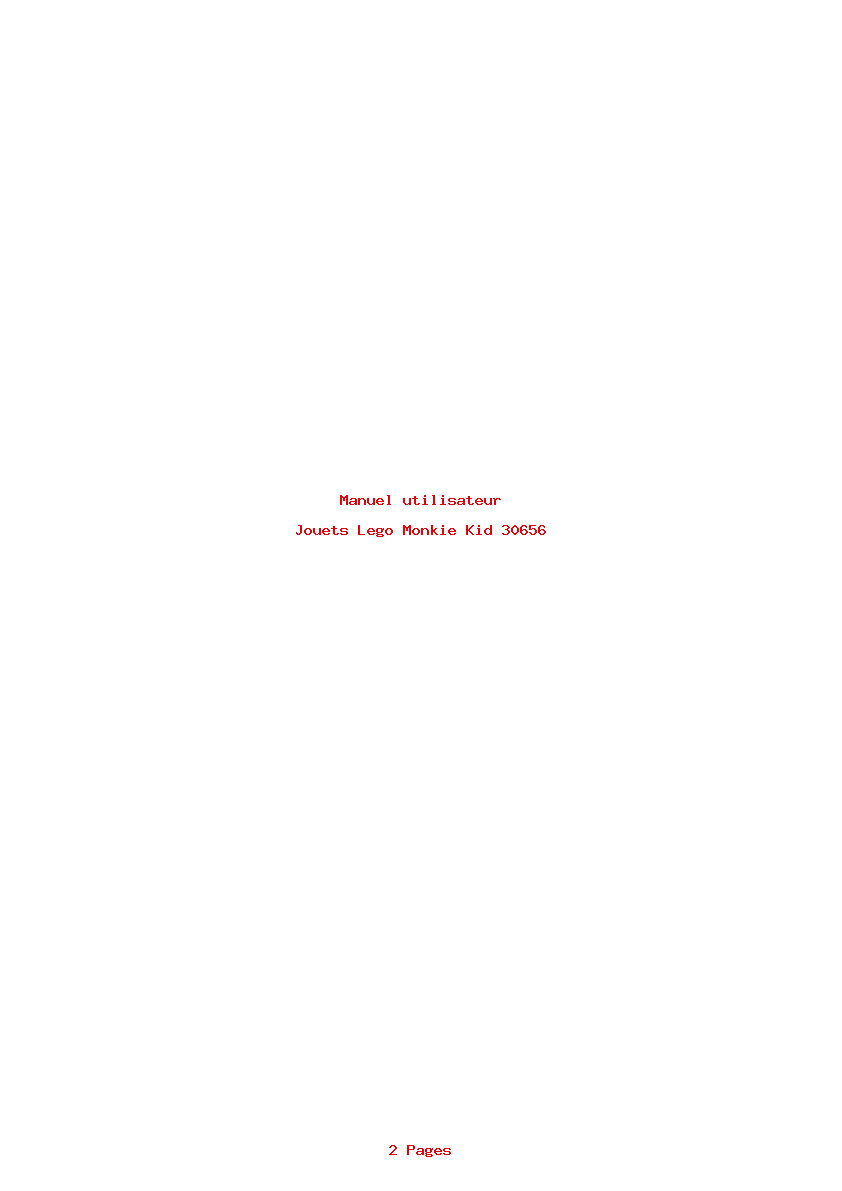 Page 1 de la notice Manuel utilisateur Lego Monkie Kid 30656
