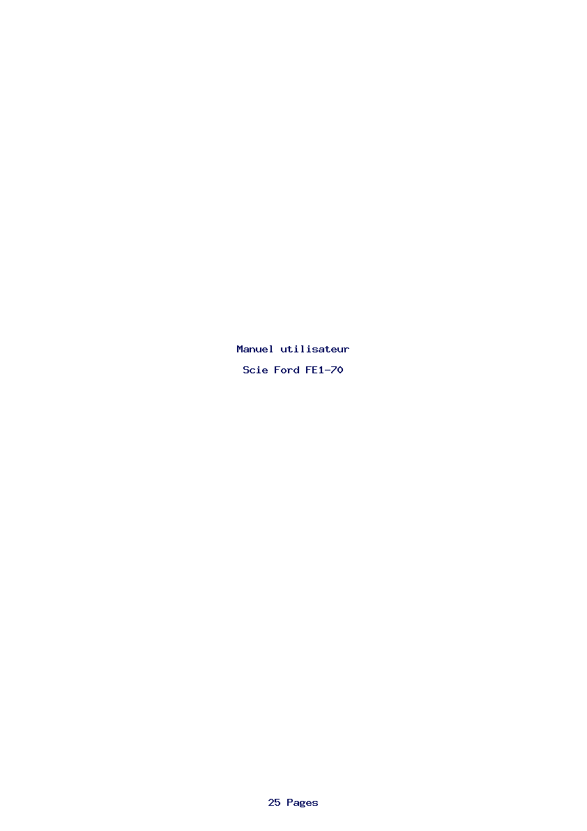 Page 1 de la notice Manuel utilisateur Ford FE1-70