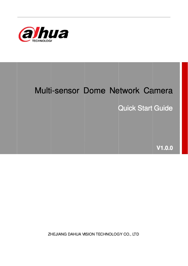 Page 1 de la notice Manuel utilisateur Dahua Technology Panoramic IPC-PDB4830-B360