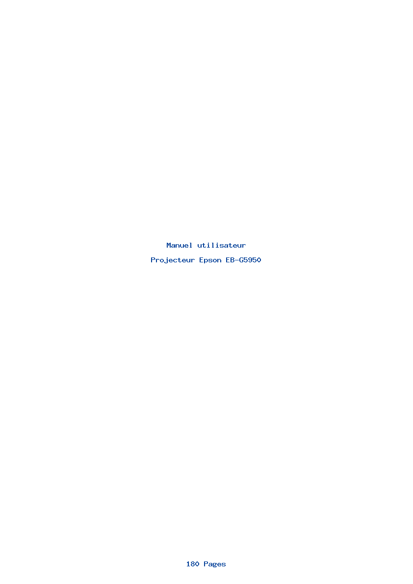 Page 1 de la notice Manuel utilisateur Epson EB-G5950