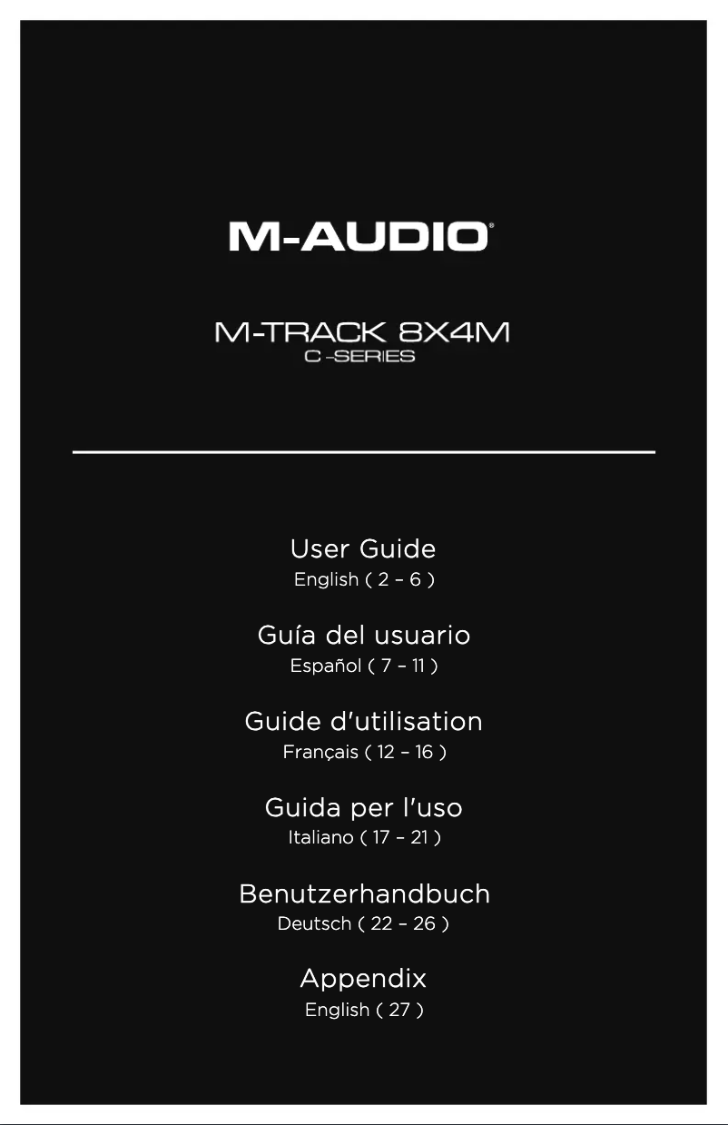 Page 1 de la notice Manuel utilisateur M-Audio M-Track 8x4M C-Series