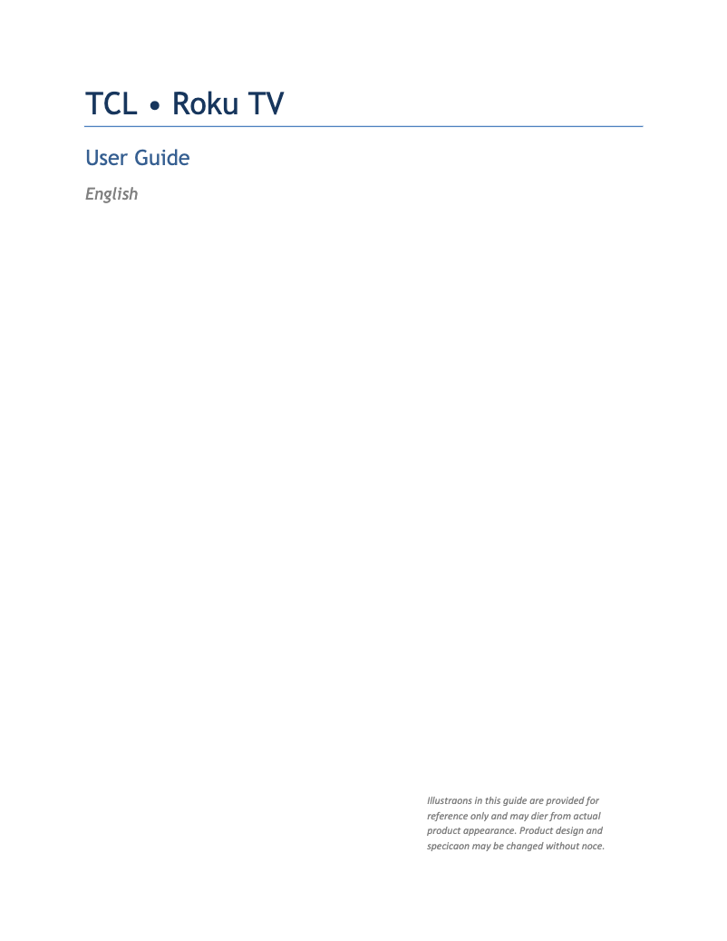 Page 1 de la notice Manuel utilisateur TCL 48FS4610R