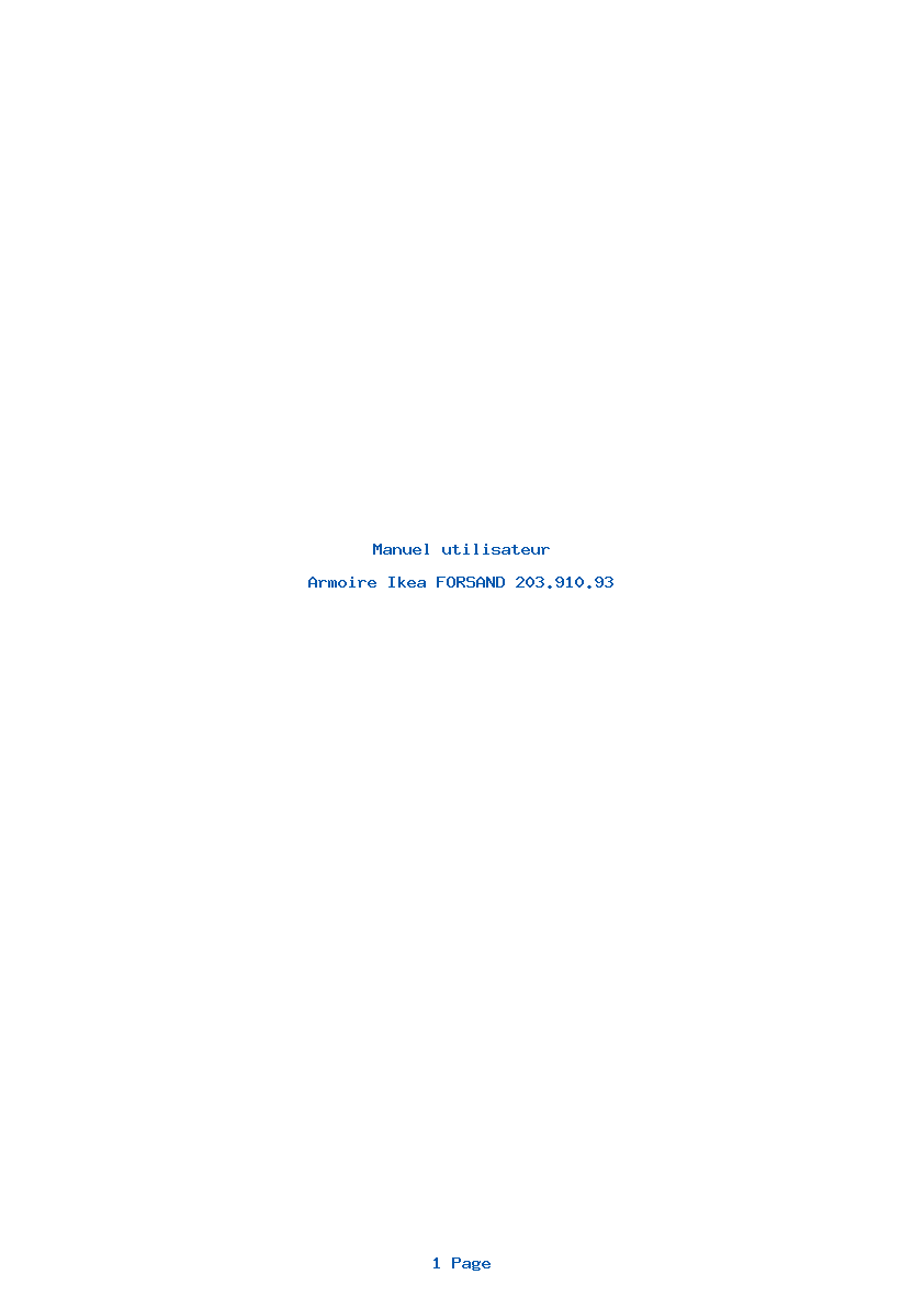 Page 1 de la notice Manuel utilisateur Ikea FORSAND 203.910.93