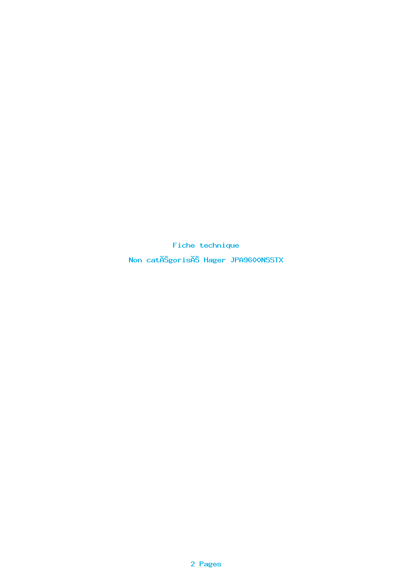 Image de la première page du manuel de l'appareil JPA9600NSSTX