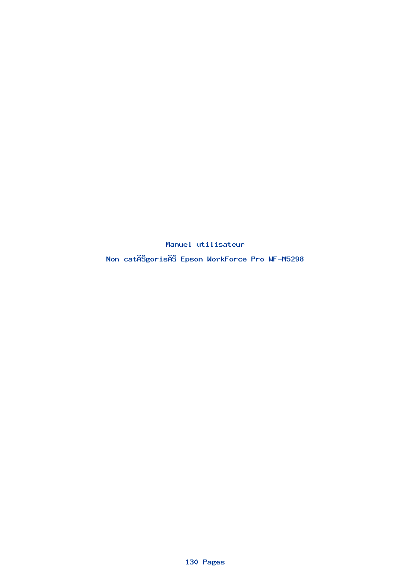 Page 1 de la notice Manuel utilisateur Epson WorkForce Pro WF-M5298