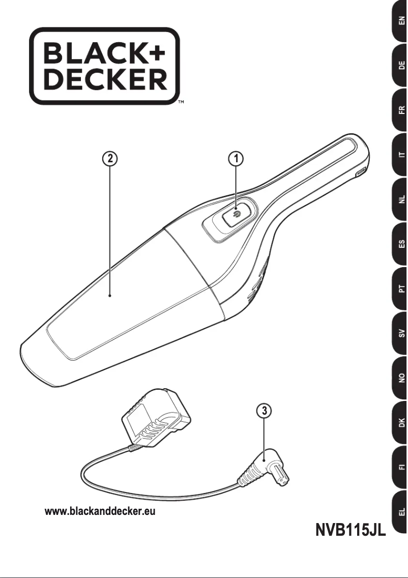 Page 1 de la notice Manuel utilisateur Black & Decker Dustbuster NVB115JL