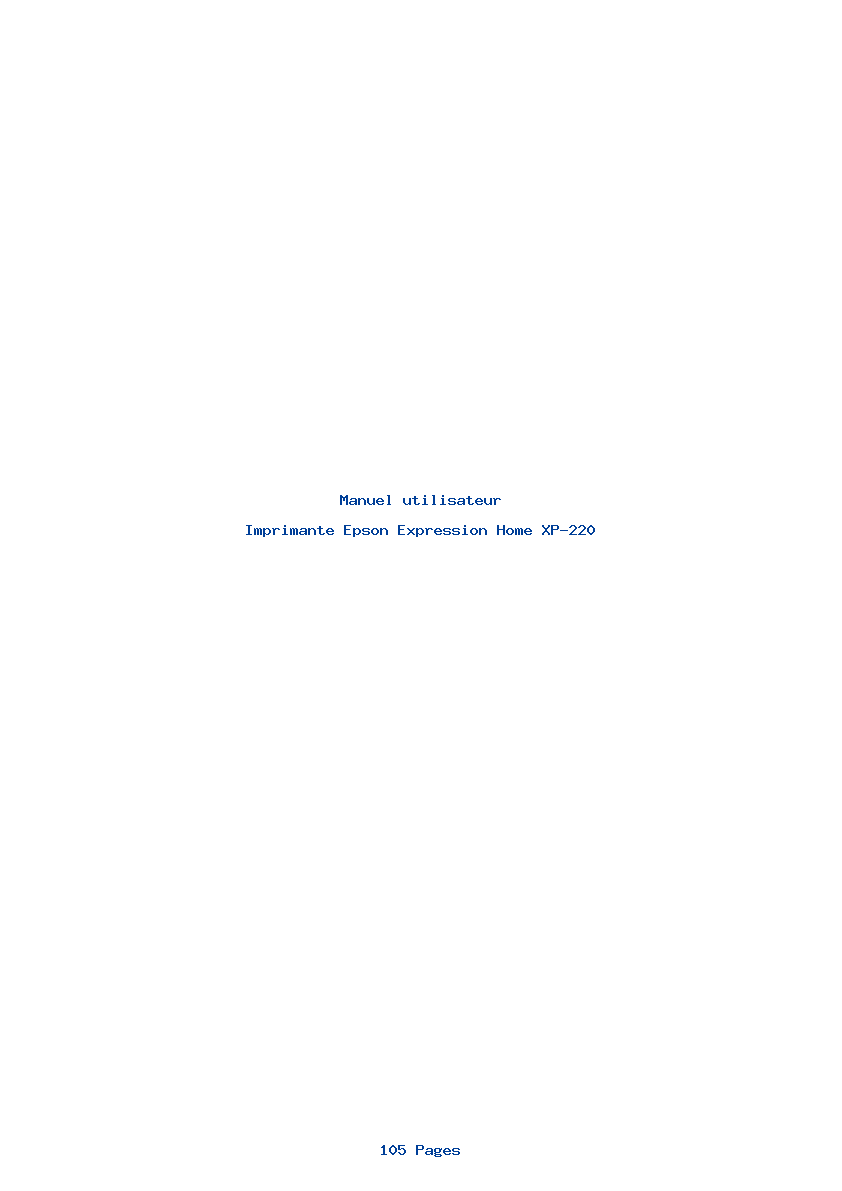 Page 1 de la notice Manuel utilisateur Epson Expression Home XP-220