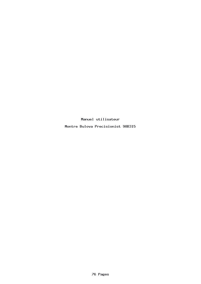Page 1 de la notice Manuel utilisateur Bulova Precisionist 98B315