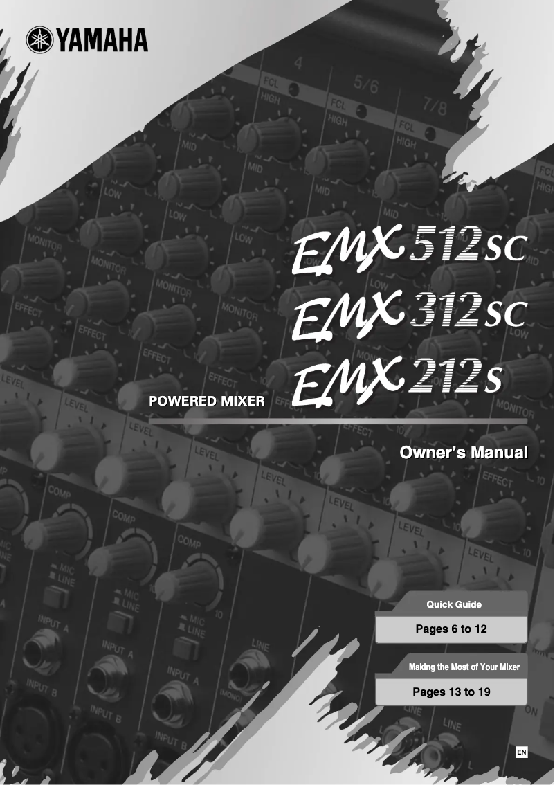Page 1 of the manual User Manual Yamaha EMX312