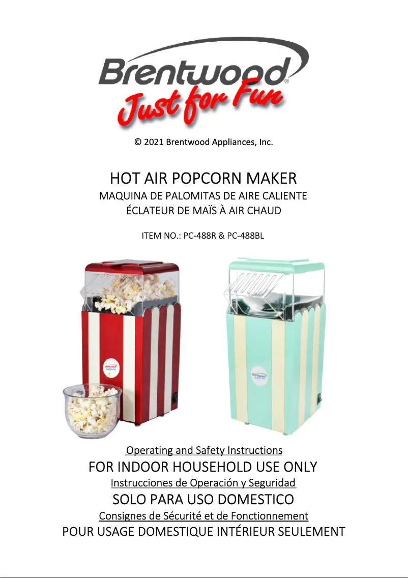 Page 1 de la notice Manuel utilisateur Brentwood PC-488BL