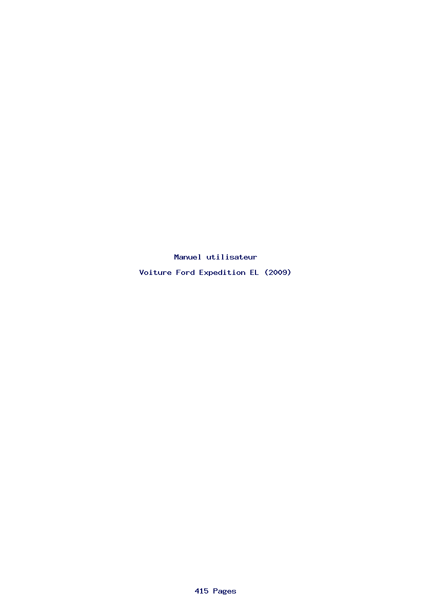 Page 1 de la notice Manuel utilisateur Ford Expedition EL (2009)