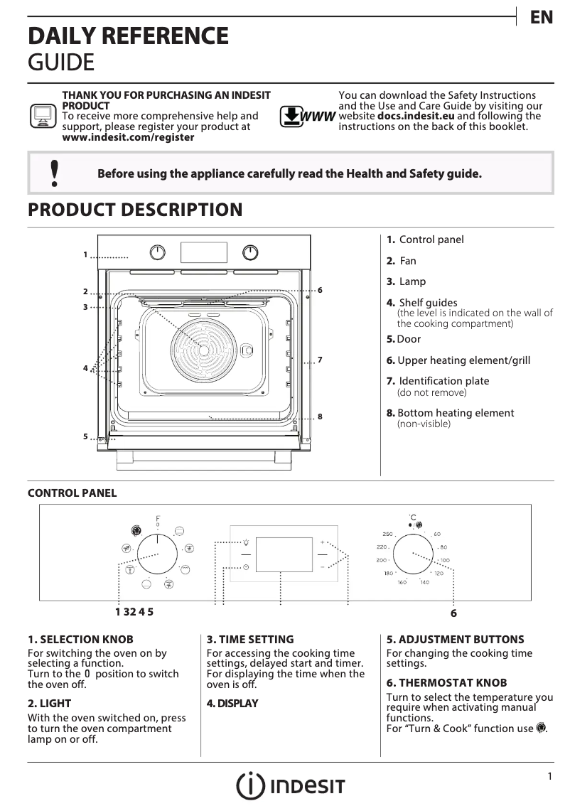 Page n°1 - Mode d'emploi Indesit IFW 5544 IX