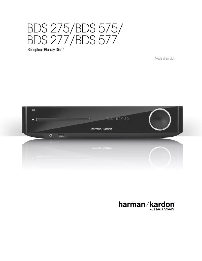 Page 1 de la notice Manuel utilisateur Harman Kardon BDS 477