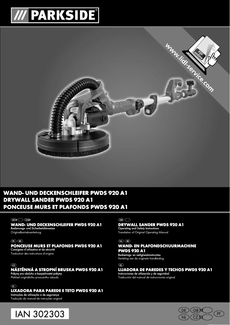 Page 1 de la notice Manuel utilisateur Parkside PWDS 920 A1
