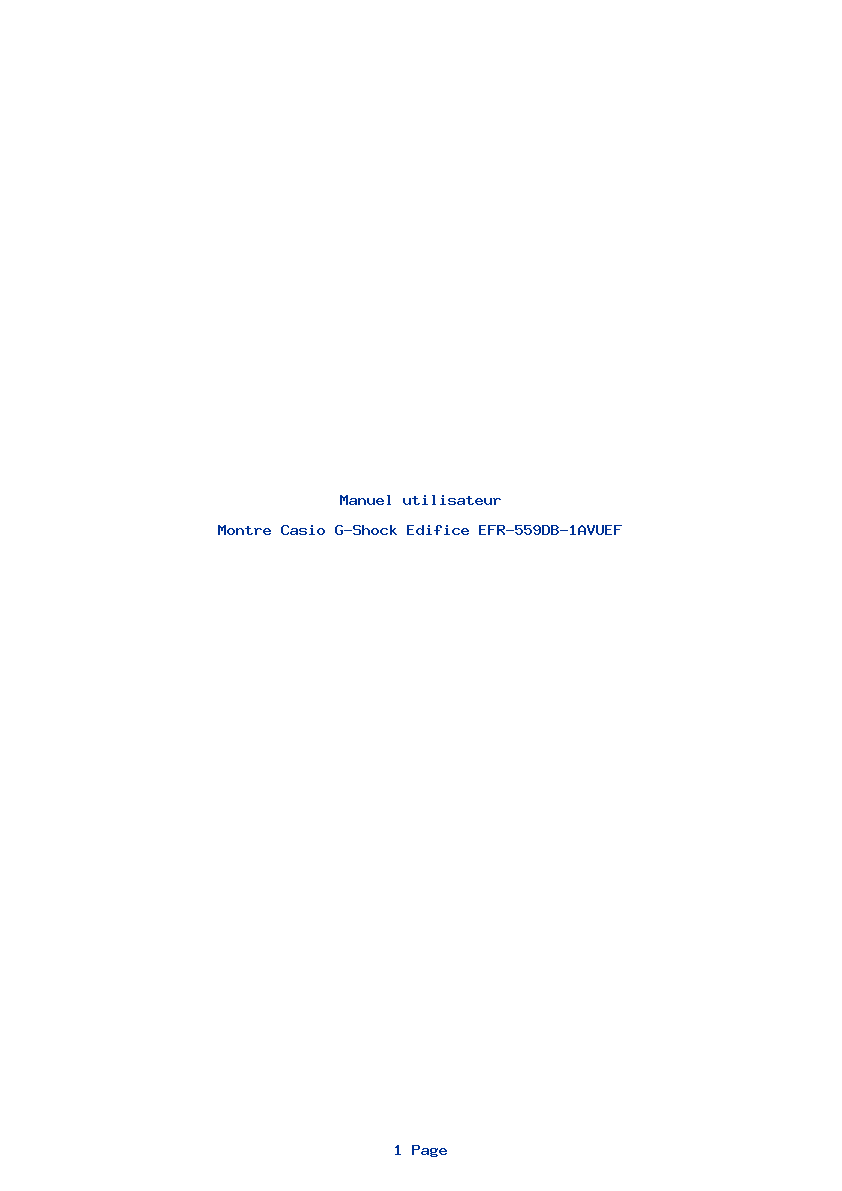 Page 1 de la notice Manuel utilisateur Casio G-Shock Edifice EFR-559DB-1AVUEF