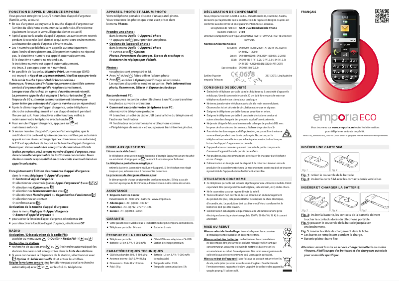 Page 1 de la notice Manuel utilisateur Emporia Eco