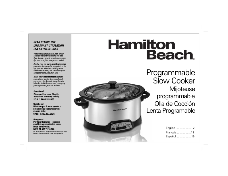 Page 1 of the manual User Manual Hamilton Beach 33469