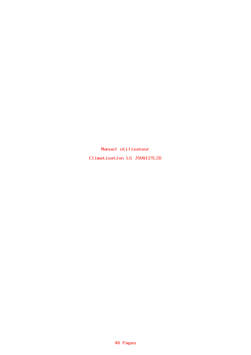 Page 1 de la notice Manuel utilisateur LG JSUQ12TLZD