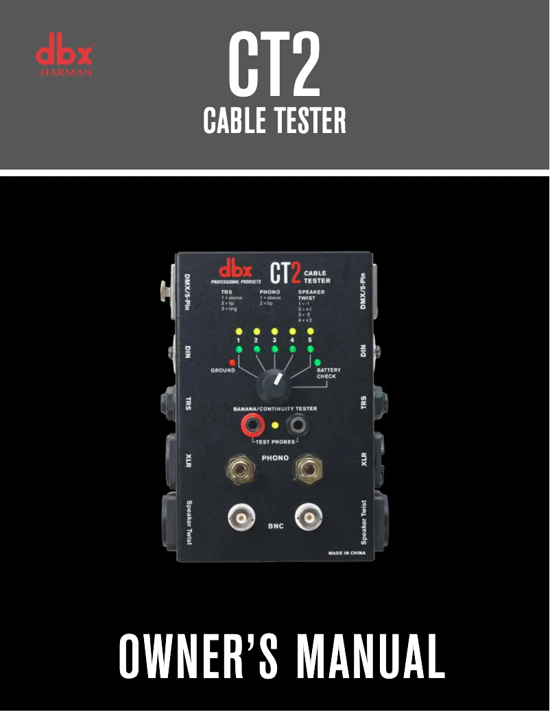 Page 1 de la notice Manuel utilisateur DBX CT2