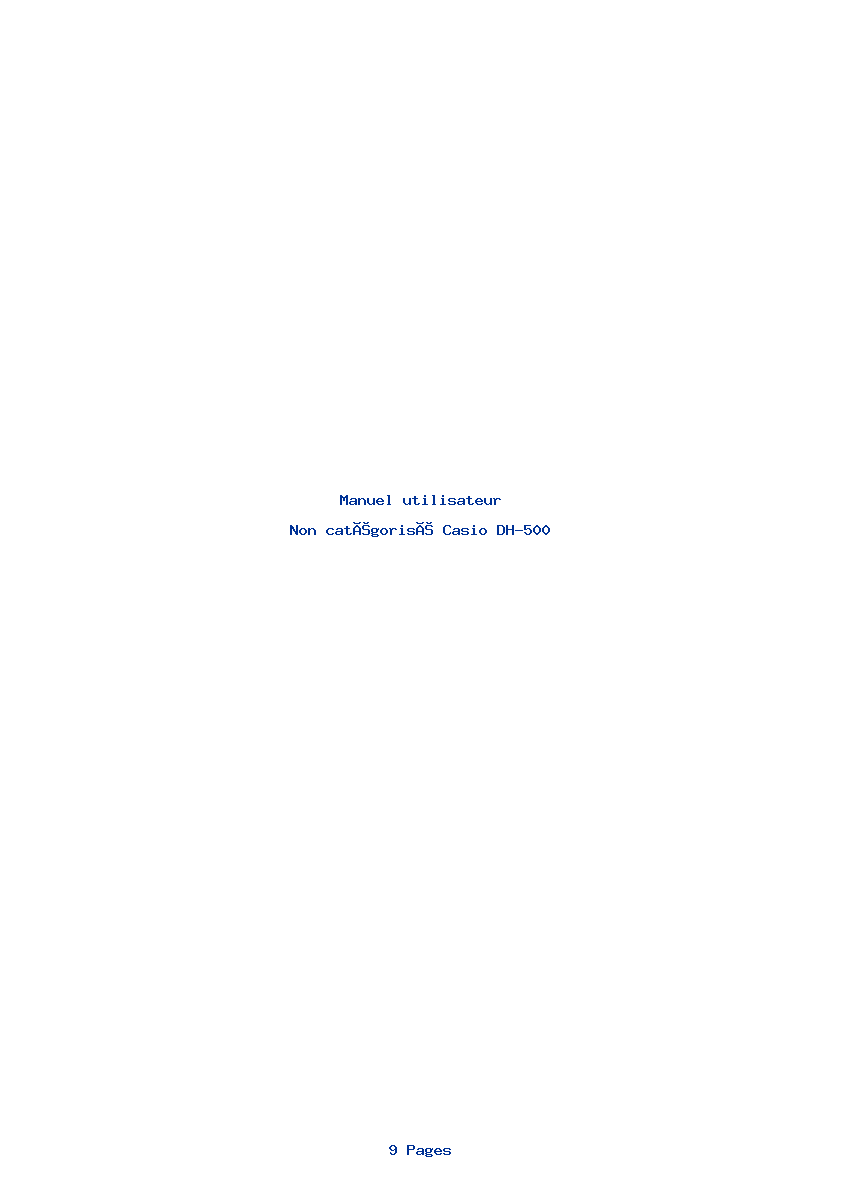 Image de la première page du manuel de l'appareil DH-500