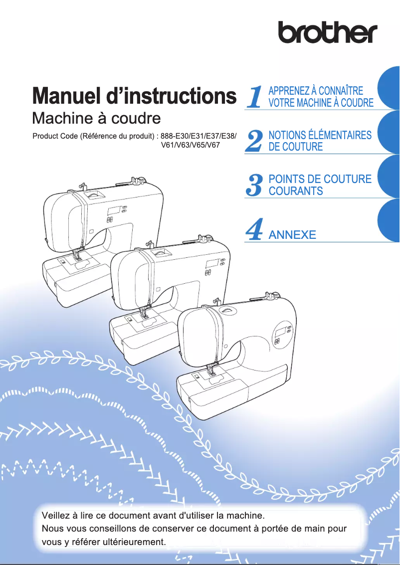 Page 1 de la notice Manuel utilisateur Brother KE20
