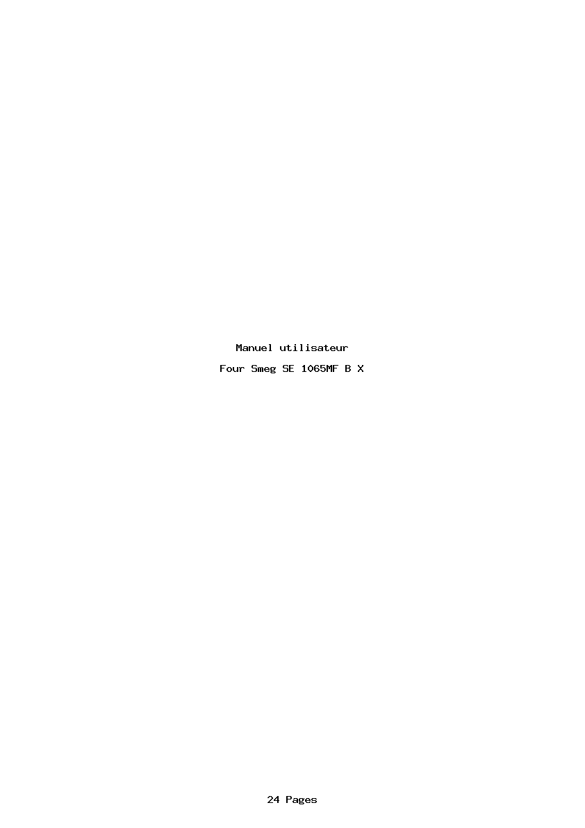 Page 1 de la notice Manuel utilisateur Smeg SE 1065MF B X