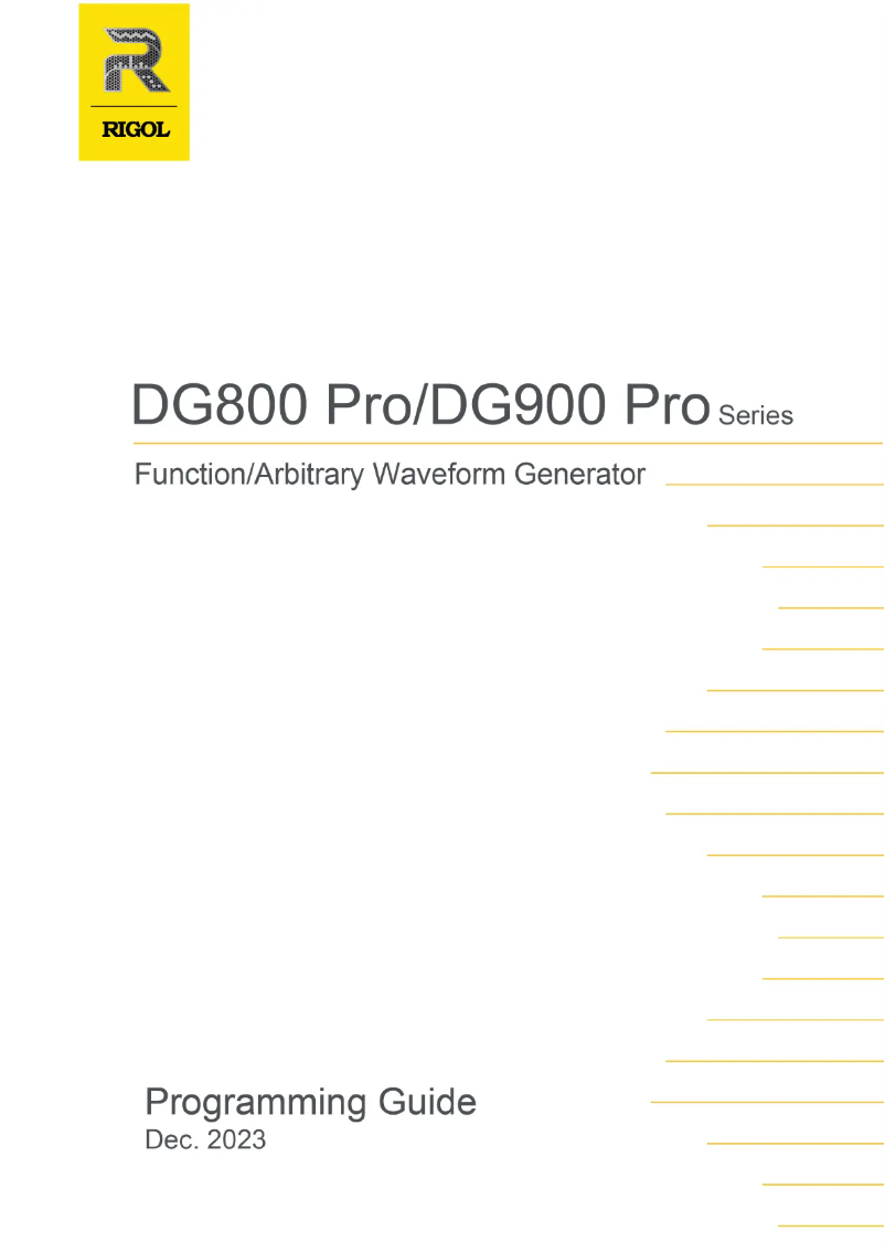 Page 1 de la notice Manuel utilisateur Rigol DG902 Pro