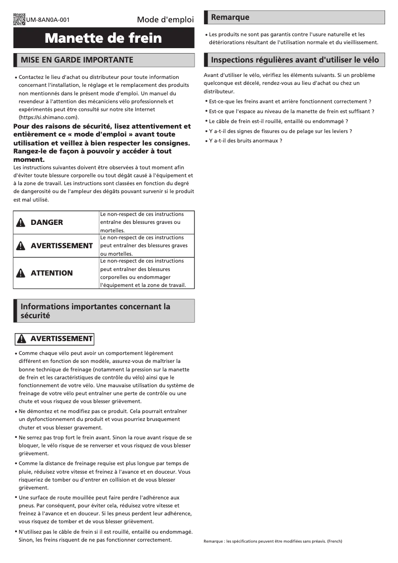 Página 1 del manual Manual de usuario Shimano BL-IM60-A