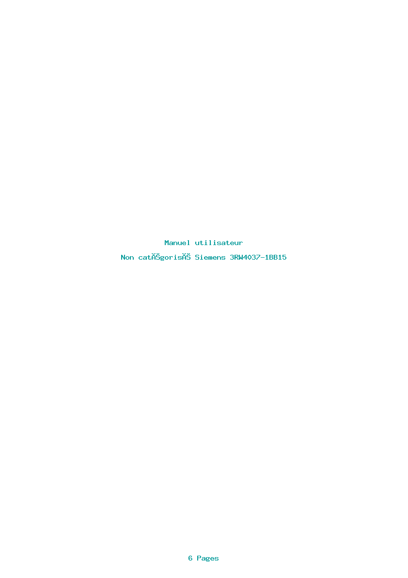 Page 1 de la notice Manuel utilisateur Siemens 3RW4037-1BB15