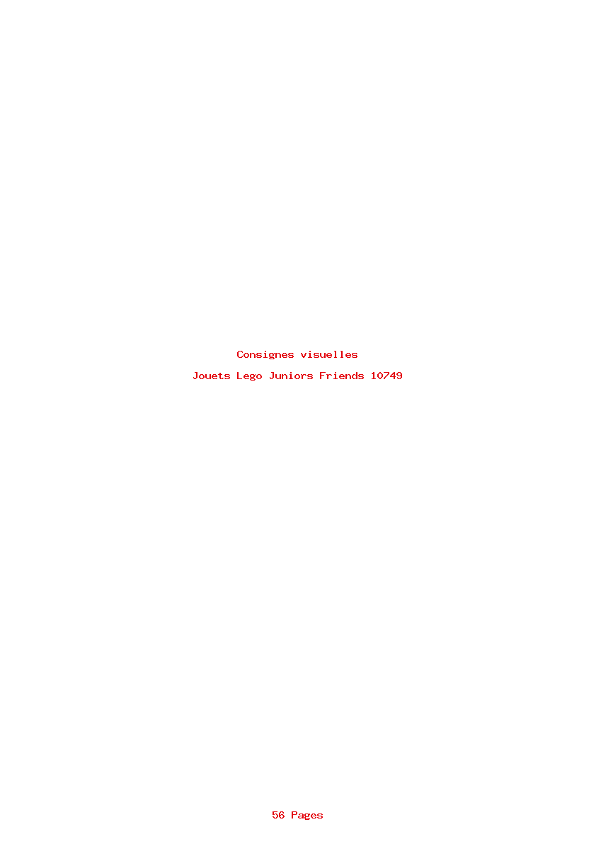Page 1 de la notice Consignes visuelles Lego Juniors Friends 10749