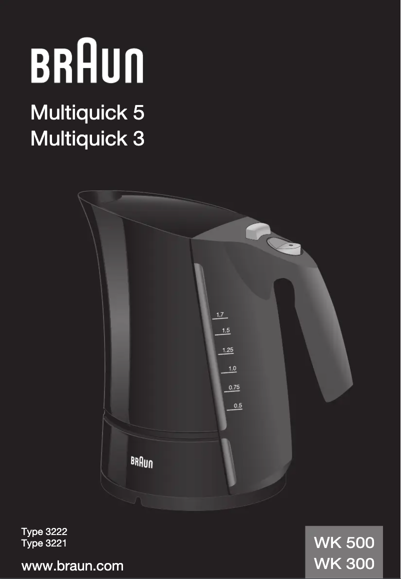 Page 1 de la notice Manuel utilisateur Braun Multiquick 5 G 1500