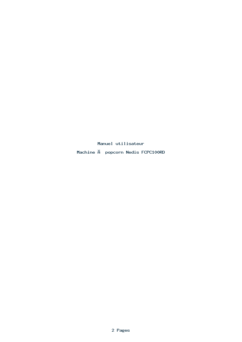 Page 1 de la notice Manuel utilisateur Nedis FCPC100RD