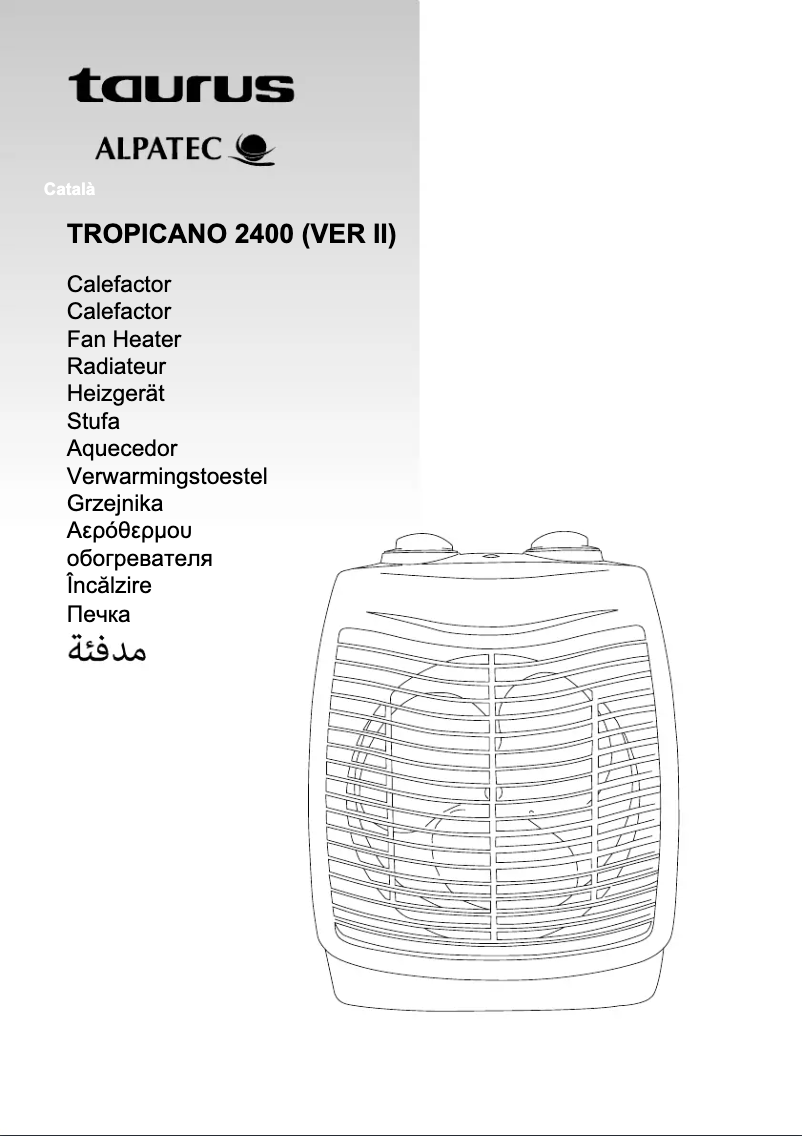 Page 1 of the manual User Manual Taurus Tropicano 2400