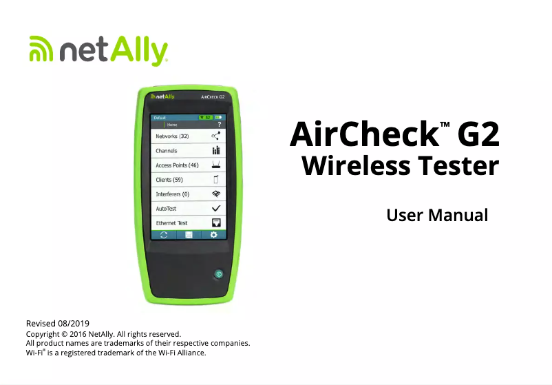 Página 1 del manual Manual de usuario NetAlly AirCheck G2