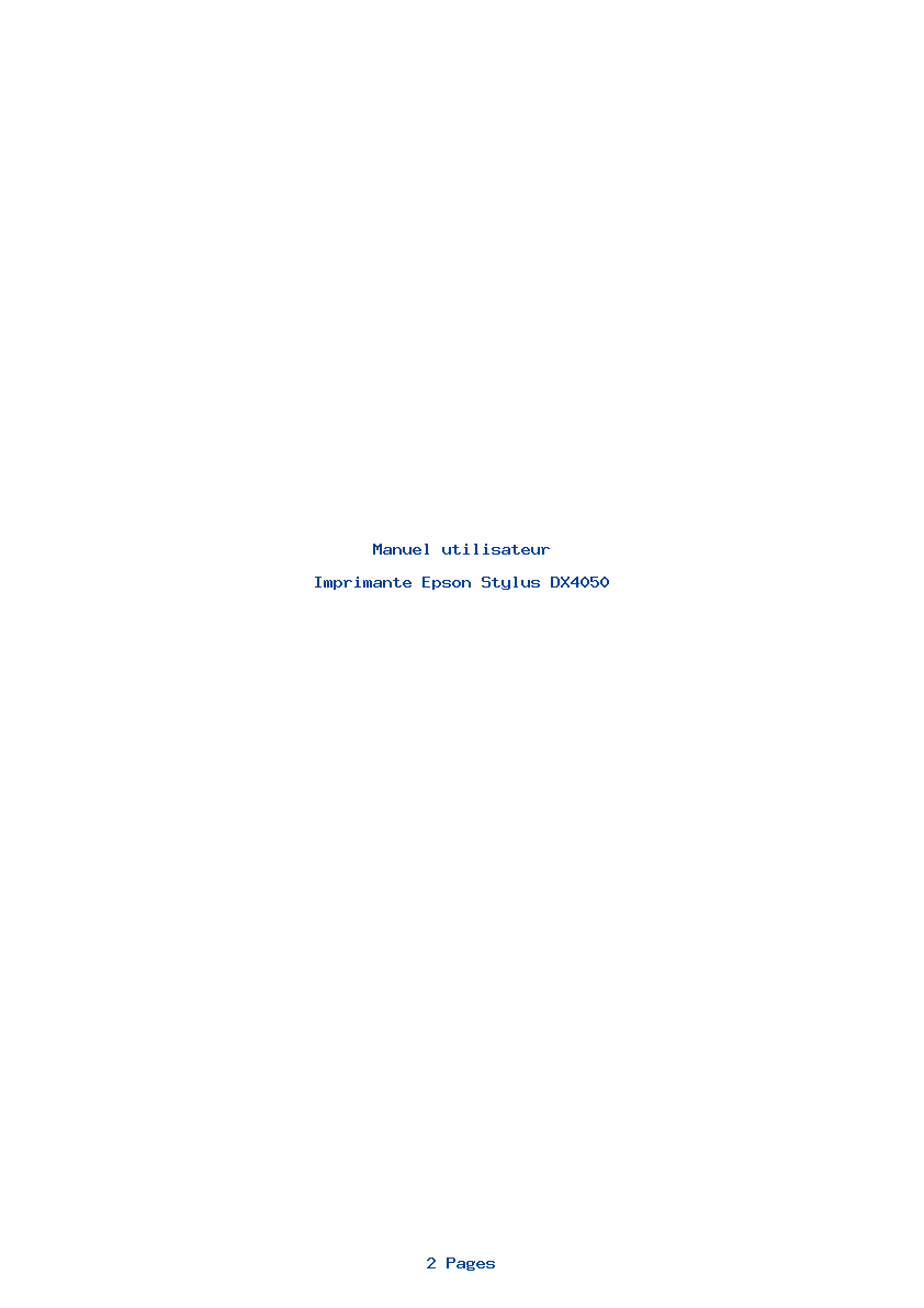 Page 1 de la notice Manuel utilisateur Epson Stylus DX4050
